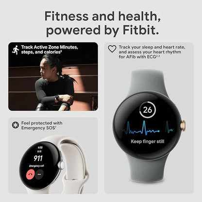 Smartwatch Pixel 2 : GPS + Cellular, Advanced Health Tracking, Oxygen & ECG Features, Water Resistance | 1-Year Warranty | 14-Day Hassle-Free Returns + Free Earbuds Pro2 [Imported Quality]