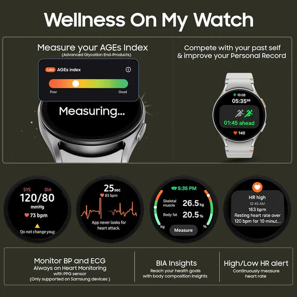 Smart Watch7 : 44mm Silver, Bluetooth + LTE | AI-Powered Smartwatch with Health Tracking | Dual GPS & Heart Monitor | 1-Year Warranty| Easy 15-Day Returns | Free Earbuds pro